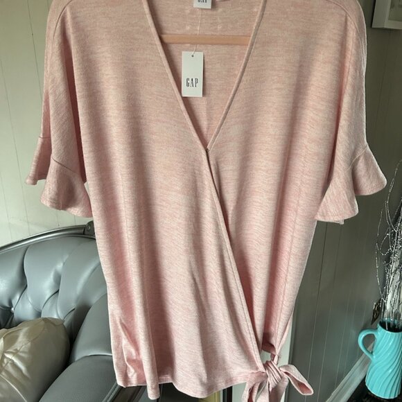 BNWT Blush Knit Wrap top Sz L tall from GAP - Picture 2 of 5